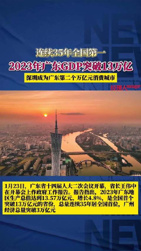 全国首个！广东GDP突破13万亿元！上海、浙江、江苏、安徽也公布成绩单